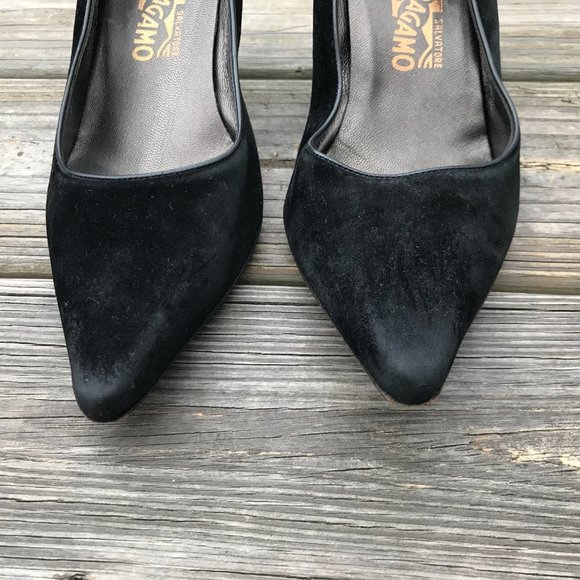 Salvatore Ferragamo Women Heels Suede Point Toe Pu - Picture 4 of 12